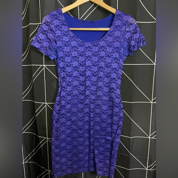 H&M Dresses Basic Hm Blue Lacey Mini Dress Poshmark